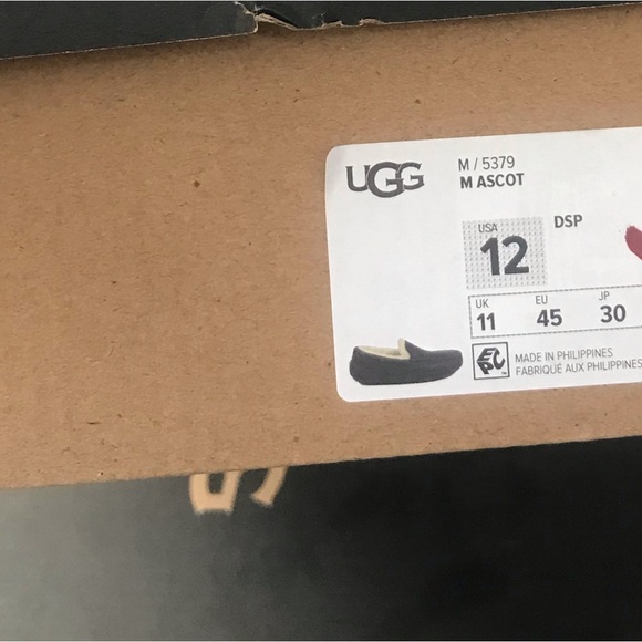 Ugg Men's ascot leather Brown Shearling Lined Loafers - Picture 7 of 7